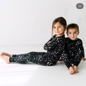 Little Sleepies Black and Gold Starry Pajama Set